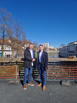 Denis Kralj, župan Vrbovca in Marko Šantej, župan Občine Laško